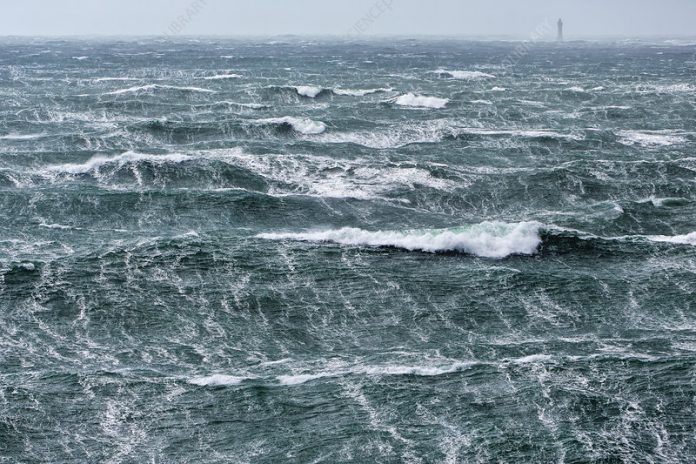 Rough seas during storm, France