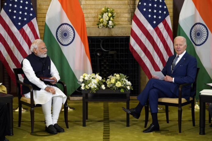 Narendra Modi with Joe Biden